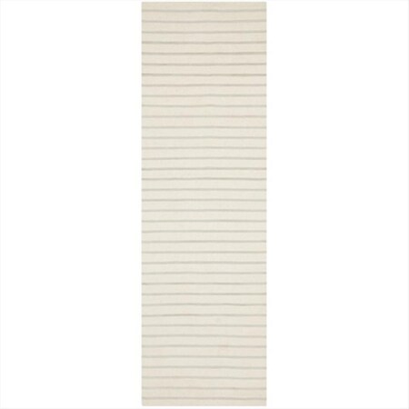 Safavieh 2 Ft. -6 In. X 6 Ft. Runner Contemporary Dhurries- White- Flatweave Rug DHU313D-26